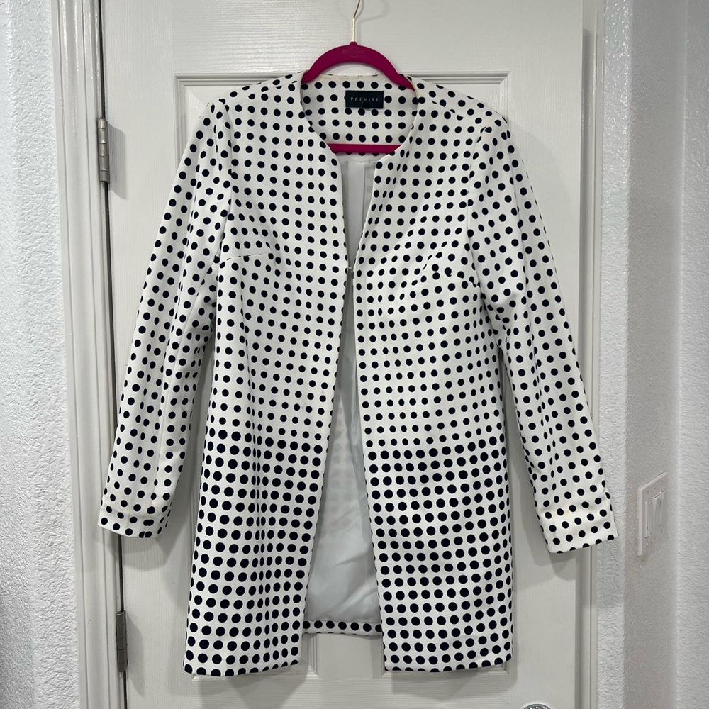 Premise Polka Dot Open Front Coat